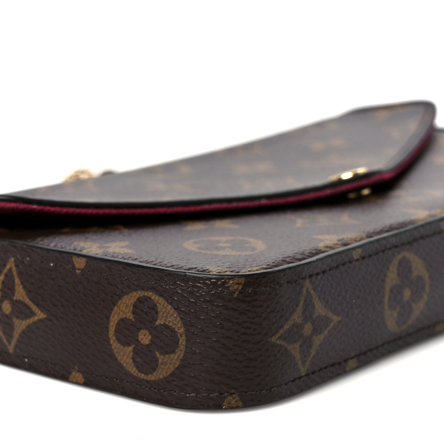 Monogram Pochette Felicie Chain Wallet Fuchsia