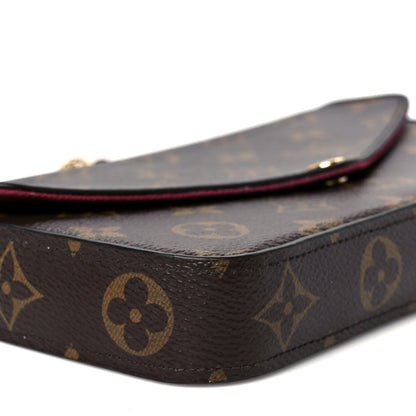 Monogram Pochette Felicie Chain Wallet Fuchsia