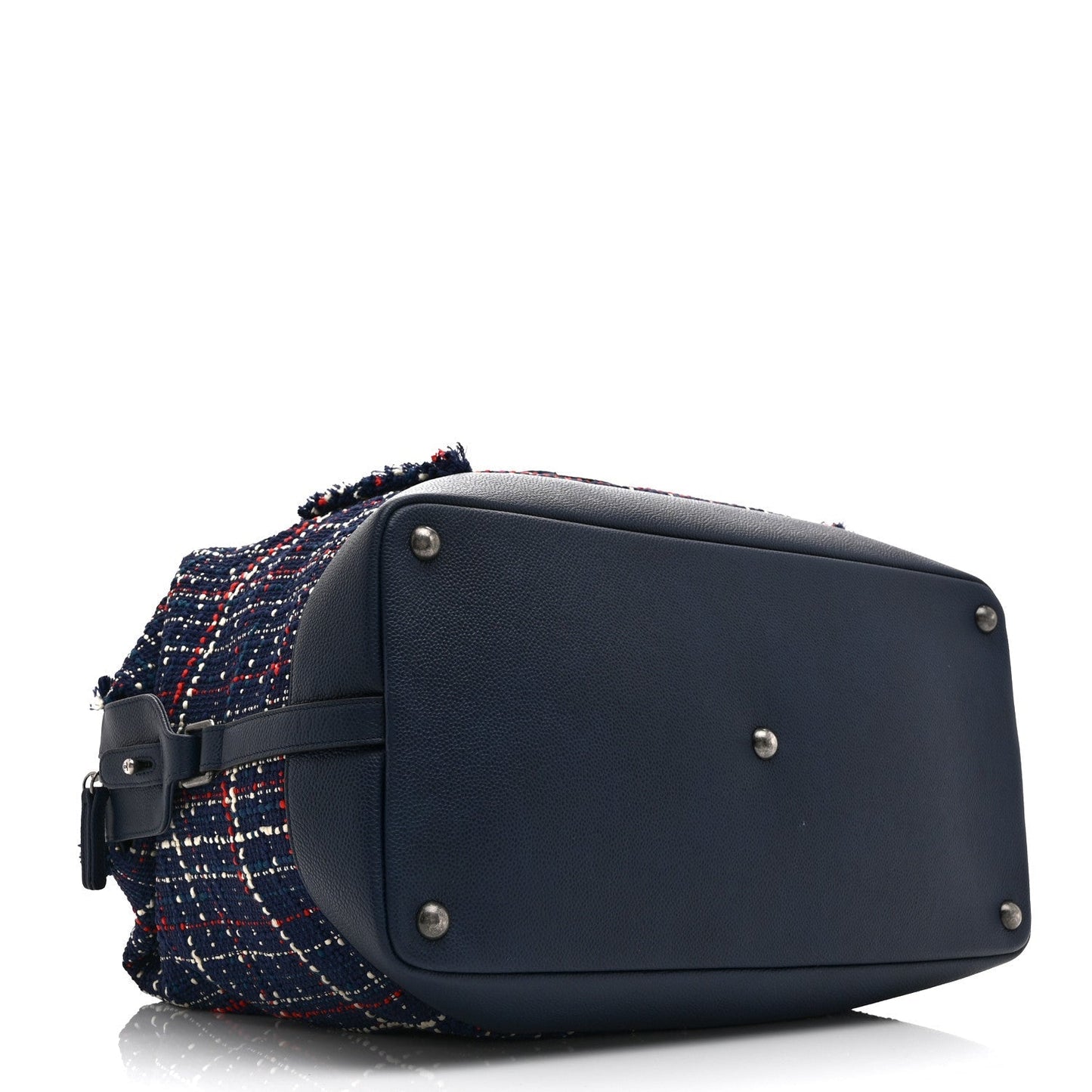 Tweed Large Trip Bowling Bag  Navy Burgundy