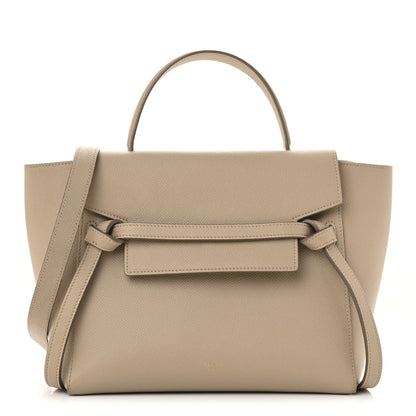 Grained Calfskin Micro Belt Bag Light Taupe