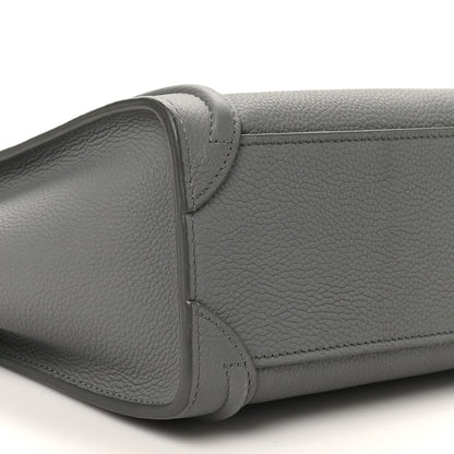 Drummed Calfskin Nano Luggage Kohl