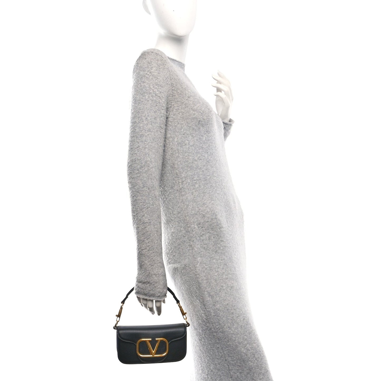 Calfskin Vlogo Small Loco Shoulder Bag Black