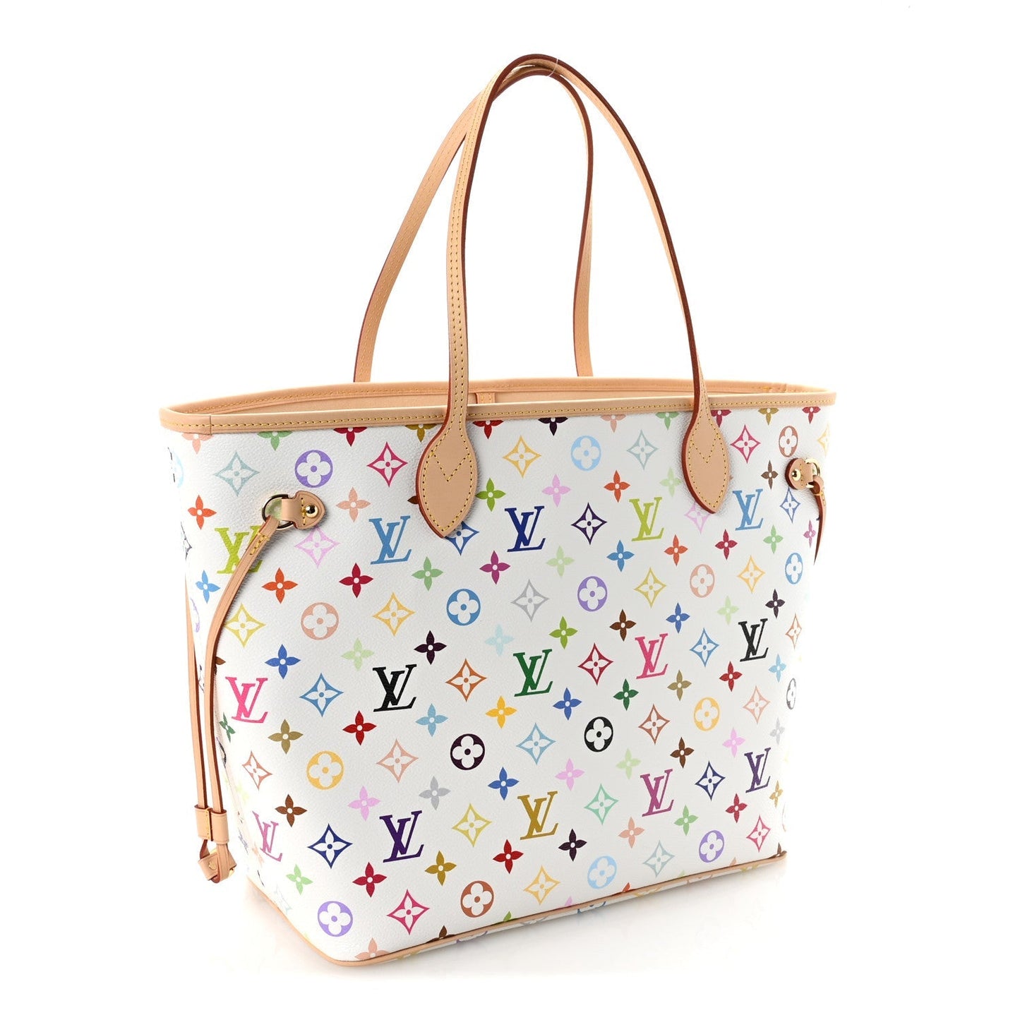 LV X TM Monogram Multicolor Neverfull MM White