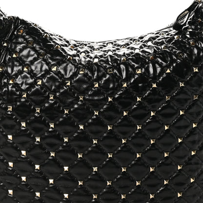 Nappa Rockstud Spike Hobo Black