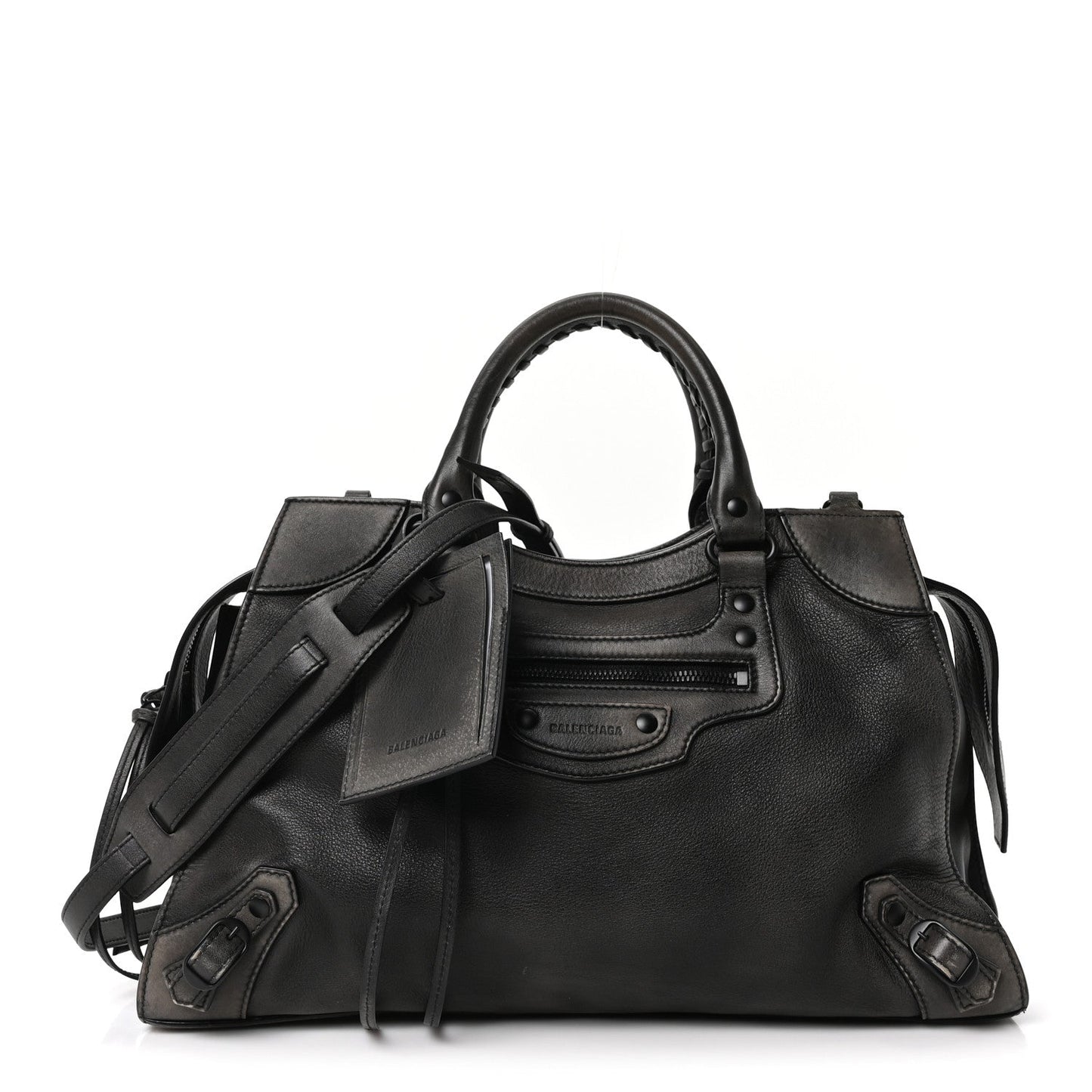 Used Calfskin Black Hardware Neo Classic City Black