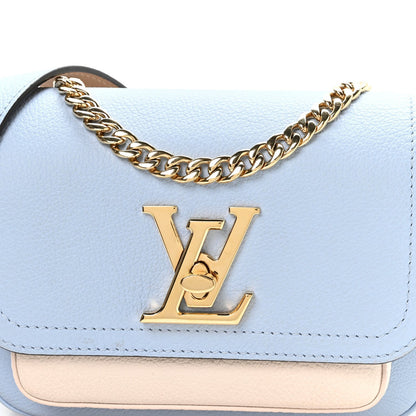 Grained Calfskin Lockme Tender Bleu Nuage