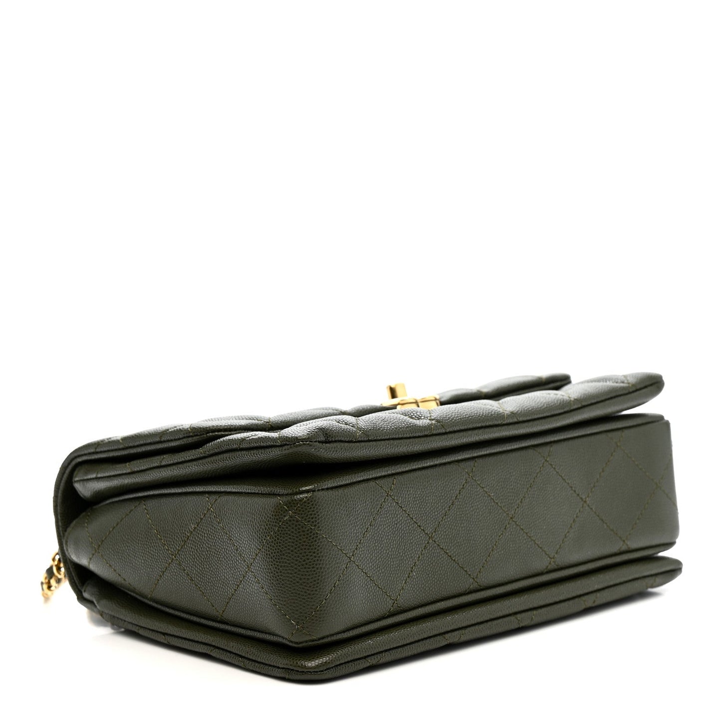 Caviar Quilted Mini Coco First Flap Khaki