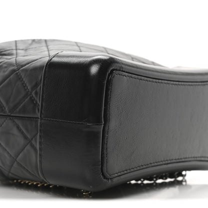 Aged Calfskin Quilted Small Gabrielle Backpack Black