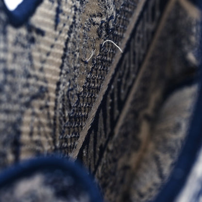 Canvas Embroidered Mini Toile De Jouy Book Tote  Blue