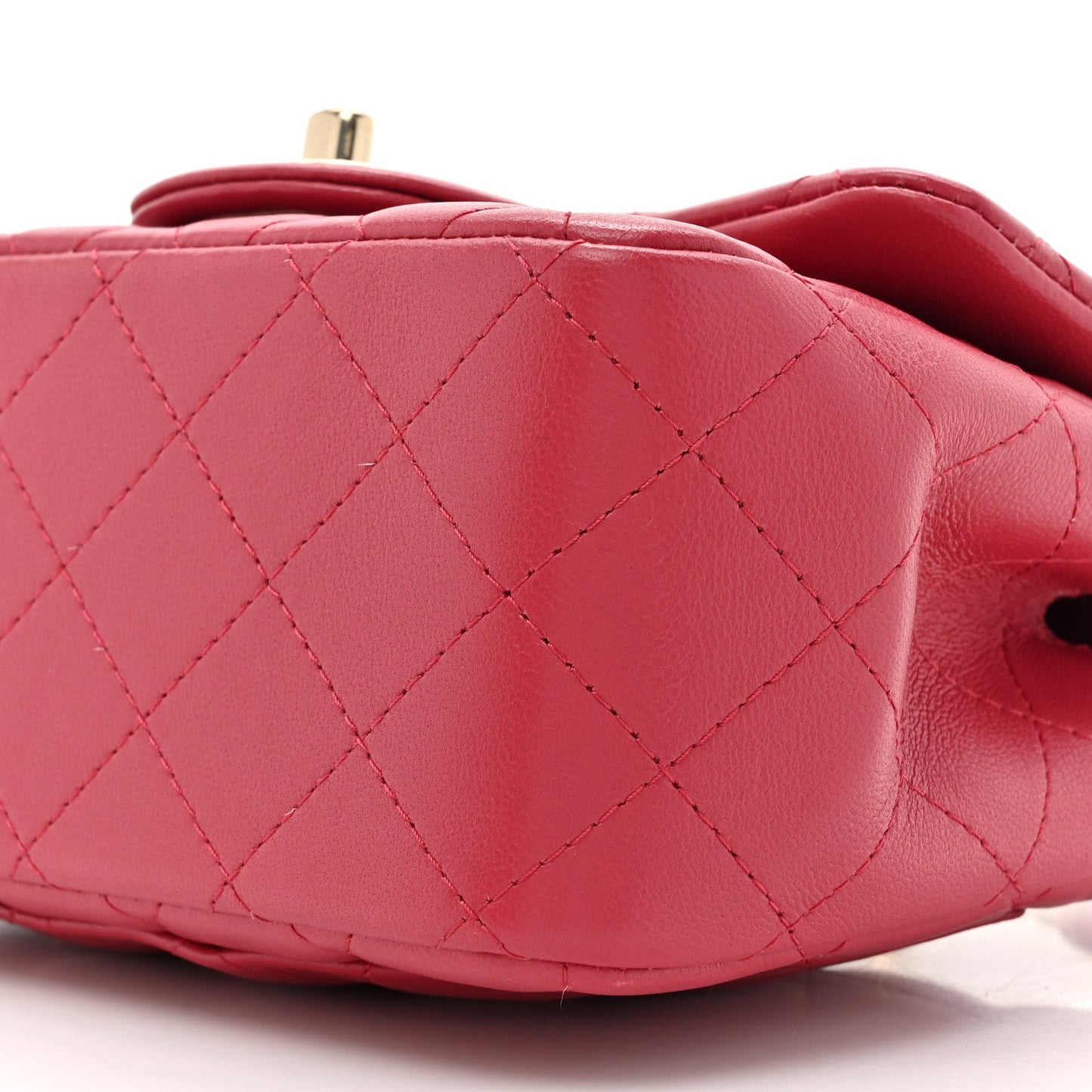 Lambskin Quilted Mini Square Flap Dark Pink