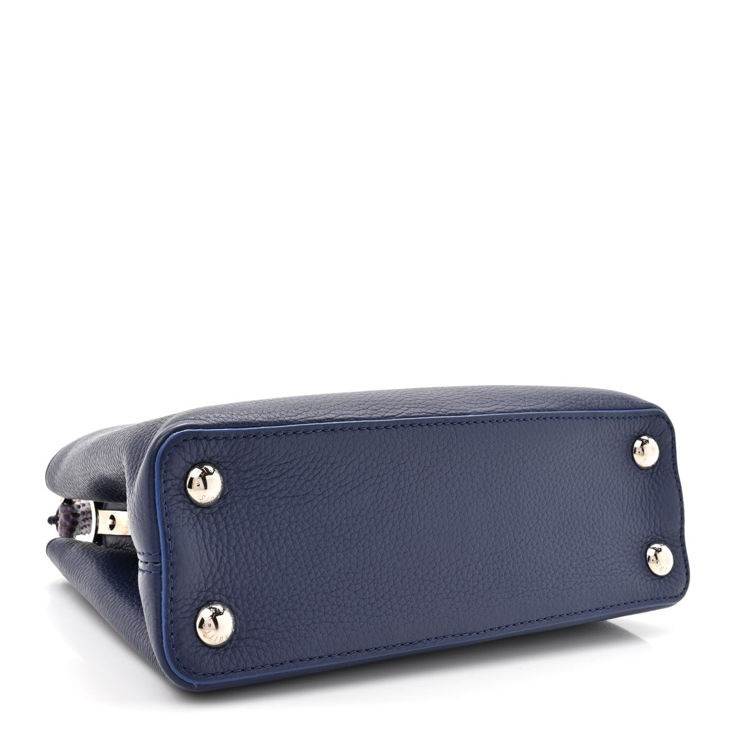 Taurillon Snakeskin Capucines BB Dark Blue