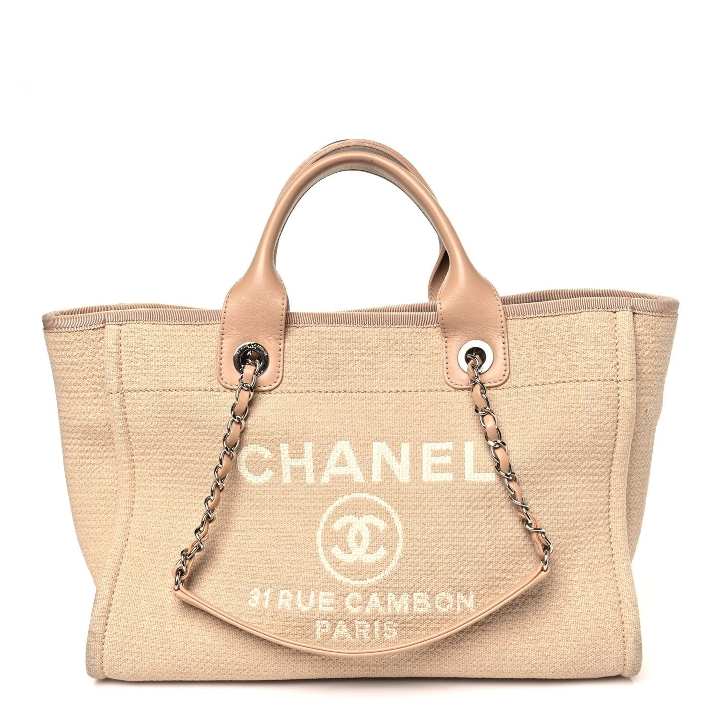 Mixed Fibers Small Deauville Tote Beige