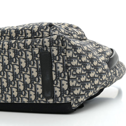 Oblique Calfskin Rider Backpack Beige Black