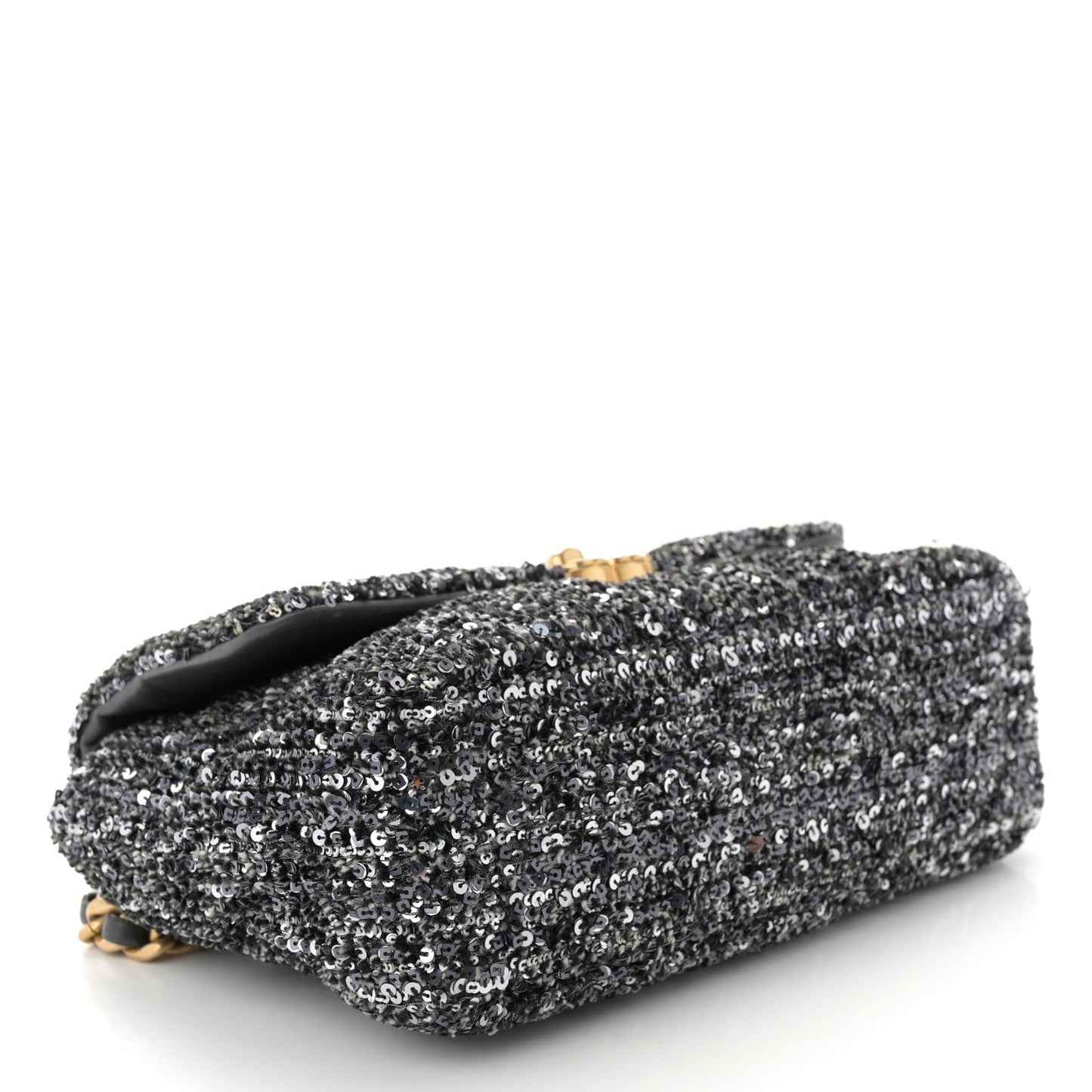 Tweed Sequin Quilted Medium Chanel 19 Flap Black Multicolor