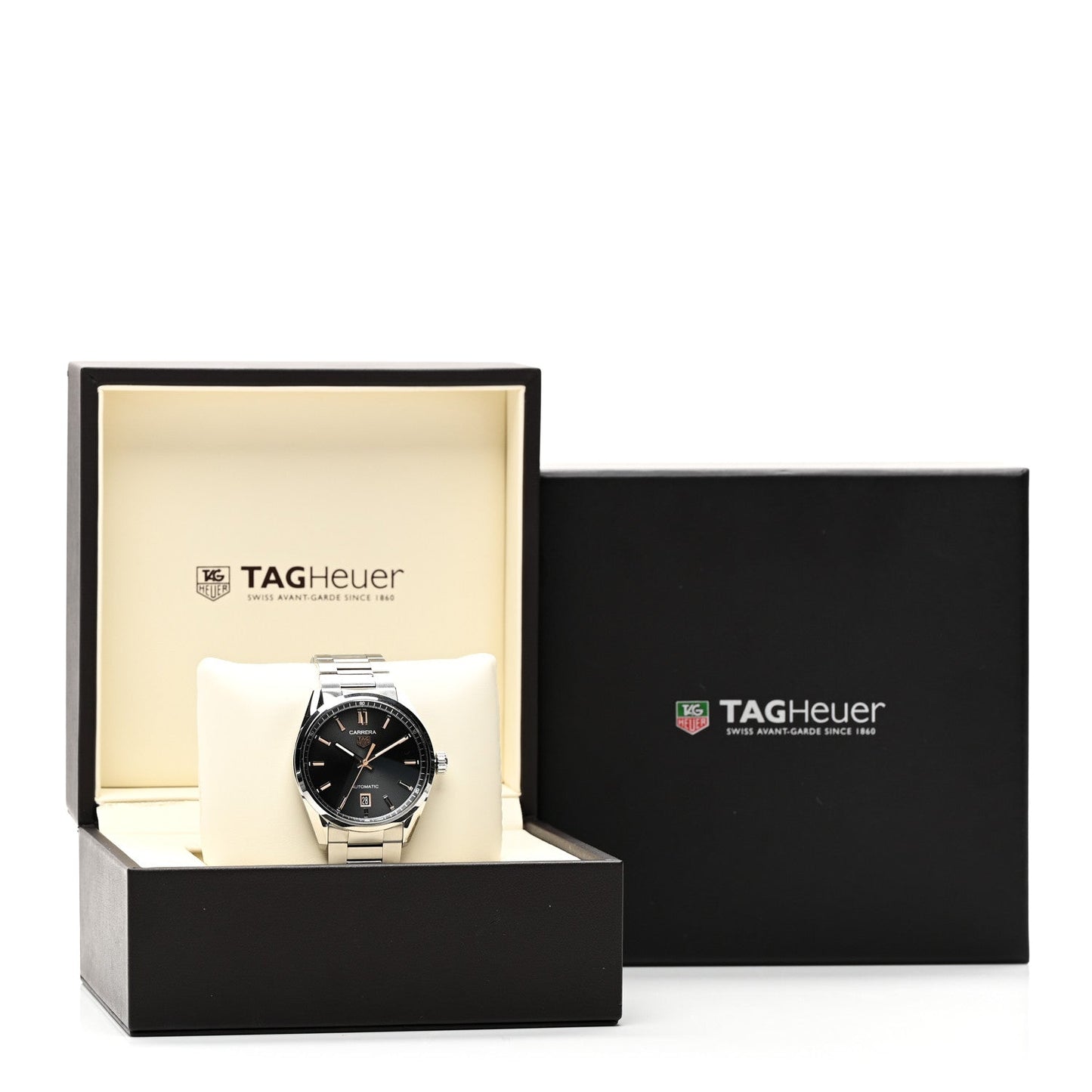 Stainless Steel 39mm Carrera Caliber 5 Automatic Watch Black WBN2113