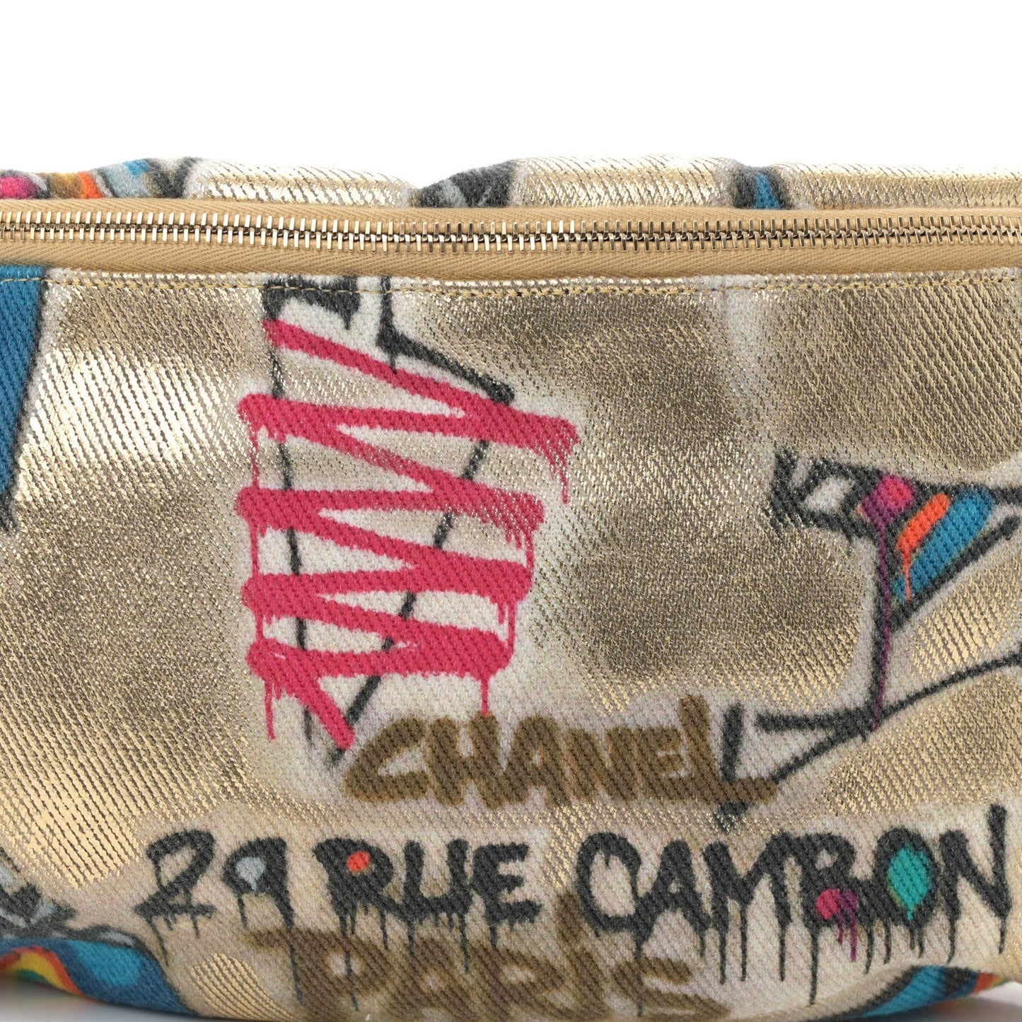 Graffiti Printed Canvas Street Spirit Waist Belt Bag Multicolor