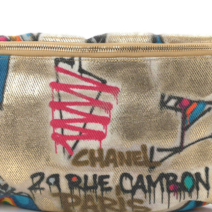 Graffiti Printed Canvas Street Spirit Waist Belt Bag Multicolor