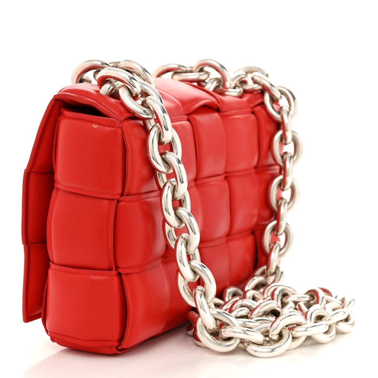 Lambskin Maxi Intreccio Padded Chain Cassette Crossbody Bag Nail Polish