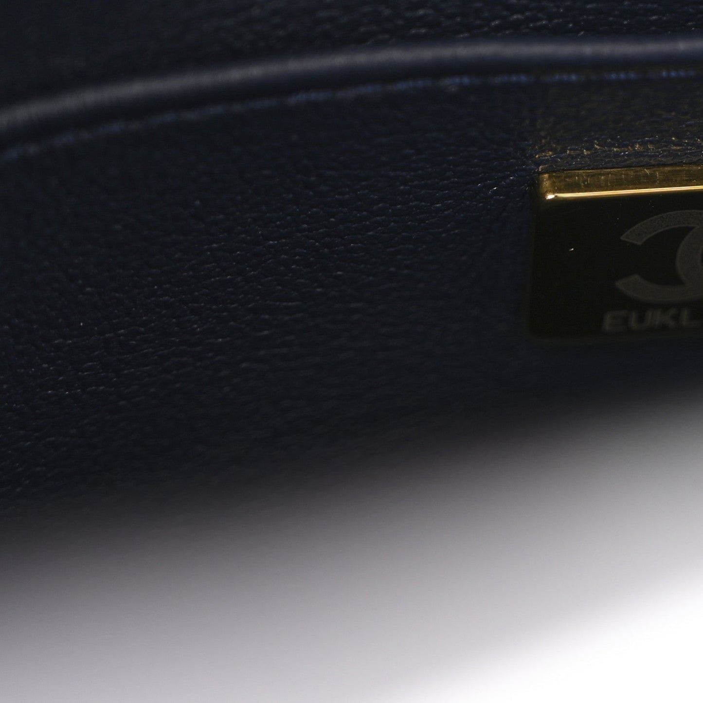 Shiny Caviar Quilted Mini Top Handle Flap Navy Blue