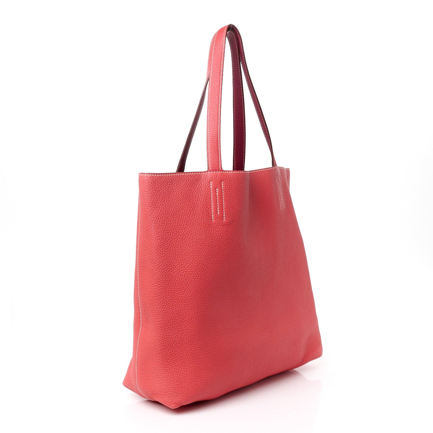 Taurillon Clemence Double Sens 36 Reversible Tote Rubis Bougainvillea