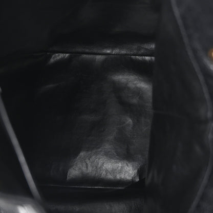 Caviar Quilted Drawstring Backpack Black