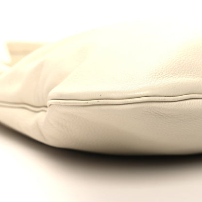 Grained Calfskin Medium Everyday Shoulder Bag Ivory
