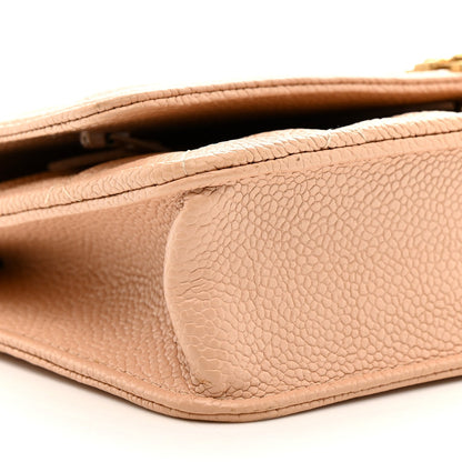 Caviar Quilted Boy Wallet On Chain WOC Light Beige