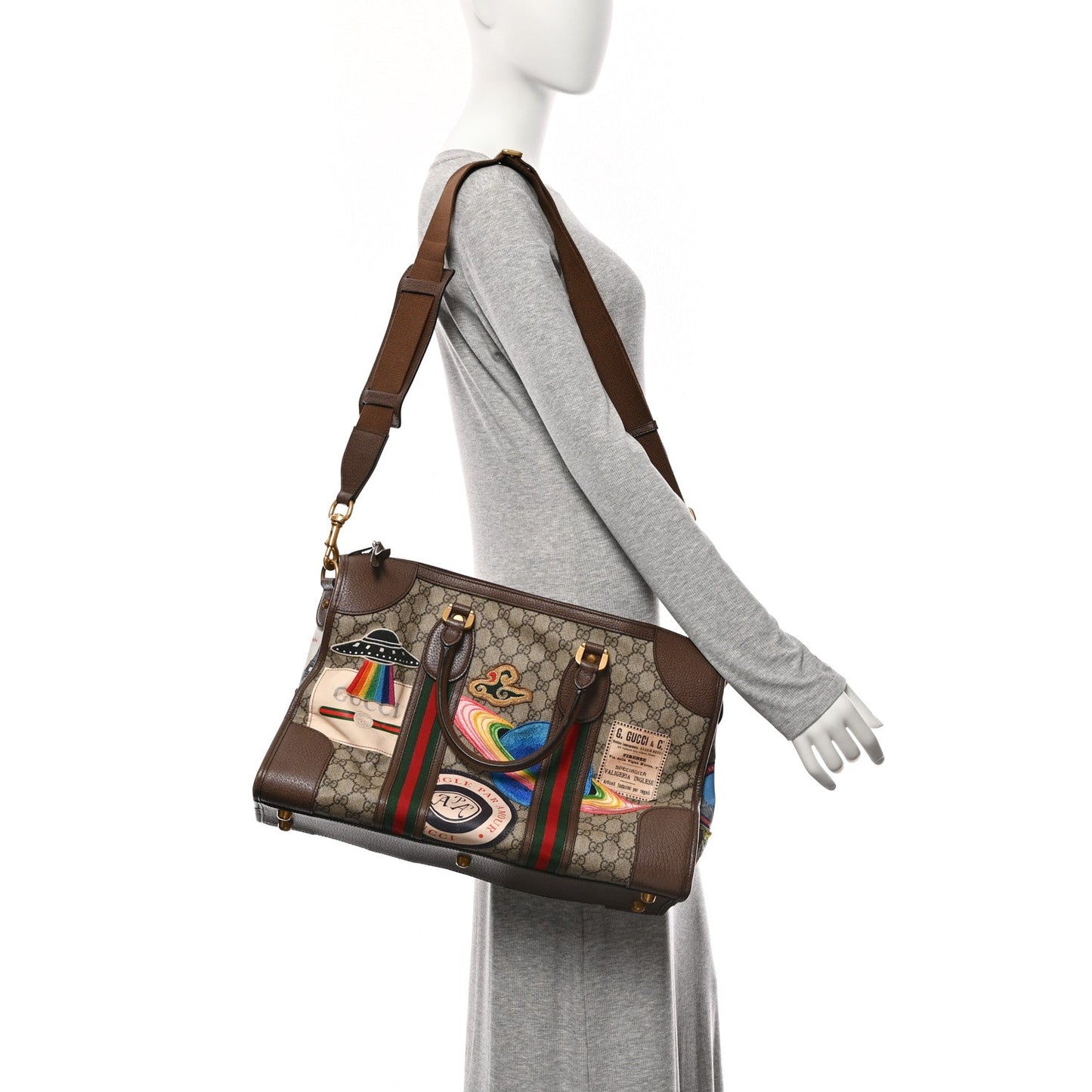 Soft GG Supreme Monogram Courrier Medium Duffle Bag Beige New Acero Multicolor