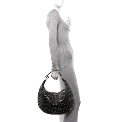 Nappa Rockstud Spike Hobo Black