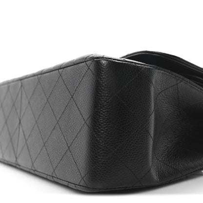 Caviar Quilted Jumbo Double Flap Black