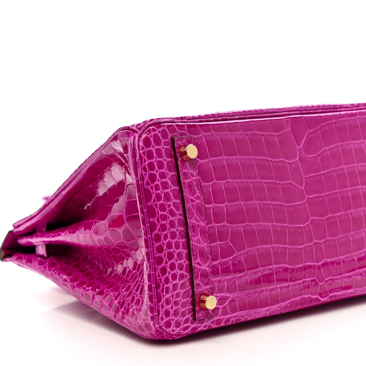 Shiny Porosus Crocodile Horseshoe Birkin 30 Rose Scheherazade