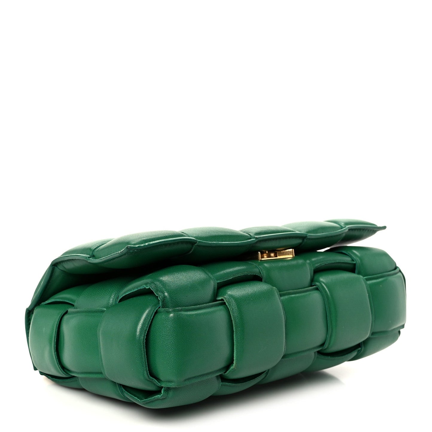 Lambskin Maxi Intreccio Padded Chain Cassette Crossbody Bag Racing Green