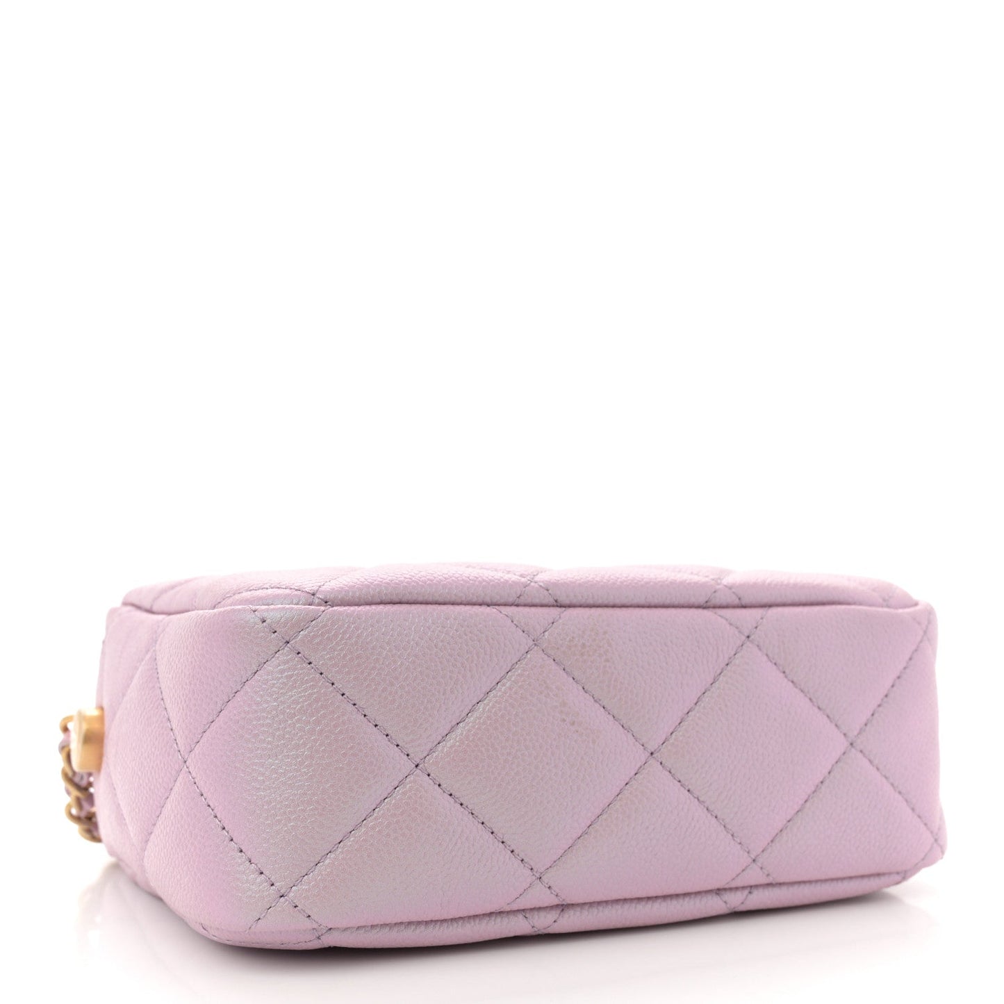 Iridescent Caviar Quilted Mini My Perfect Camera Case Pink