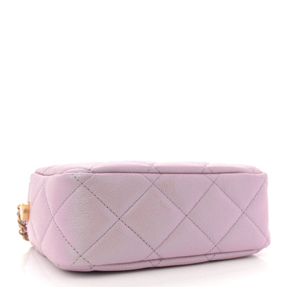 Iridescent Caviar Quilted Mini My Perfect Camera Case Pink