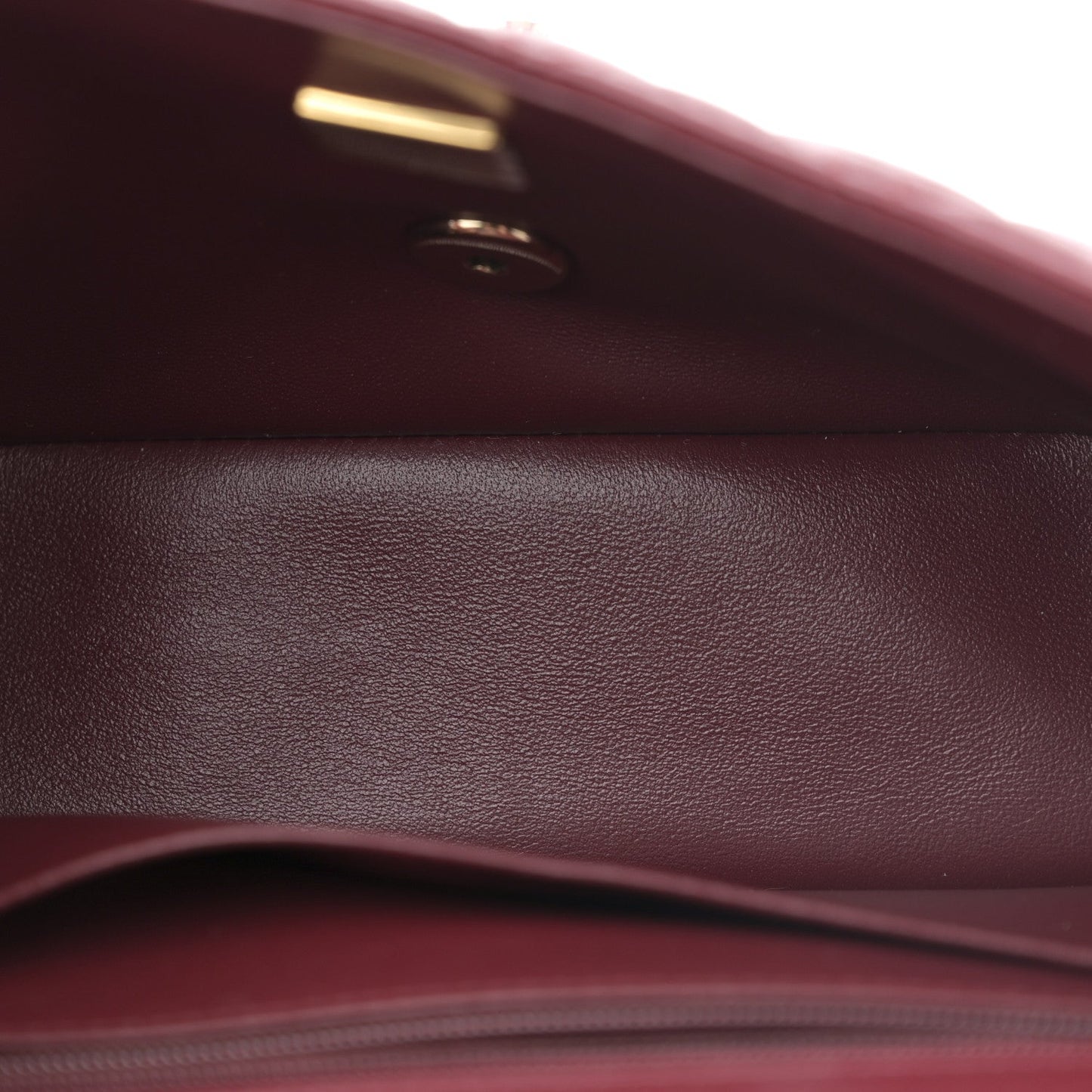 Lambskin Quilted Mini Top Handle Rectangular Flap Burgundy