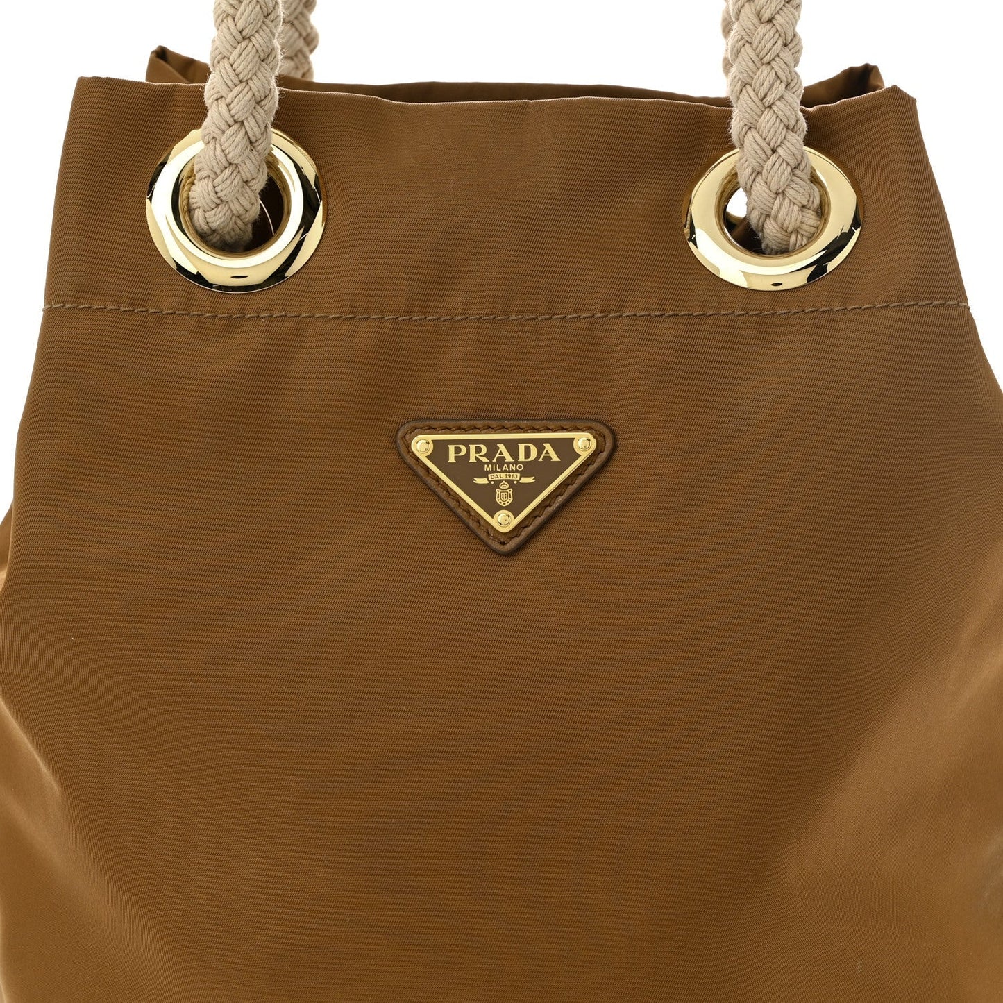Re-Nylon Triangle Mariner Small Bucket Bag Brandy