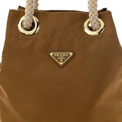 Re-Nylon Triangle Mariner Small Bucket Bag Brandy