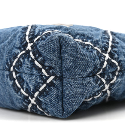Denim Stitched Quilted Mini Chanel 22 Blue