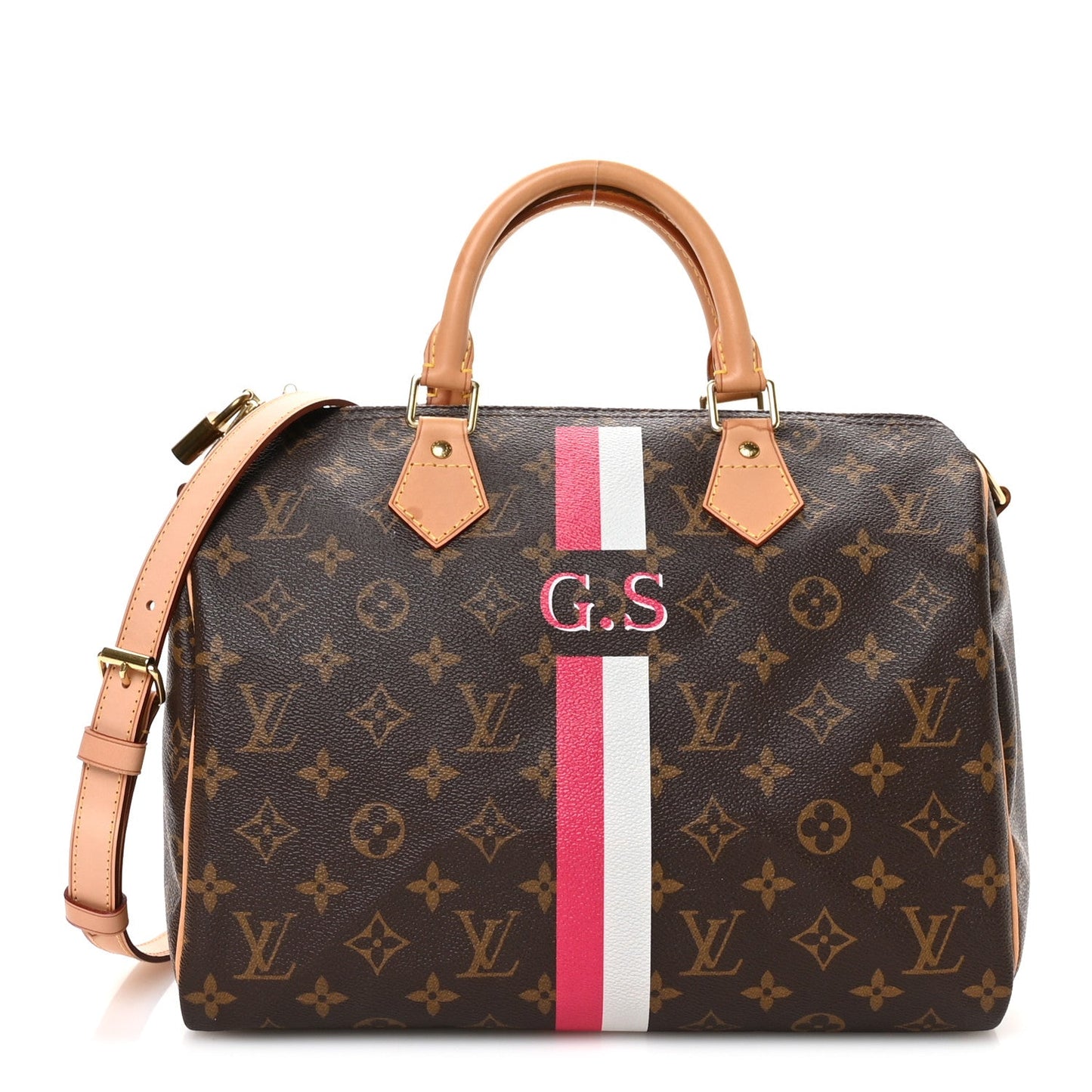 Monogram My LV Heritage Speedy Bandouliere 30 Fuchsia White