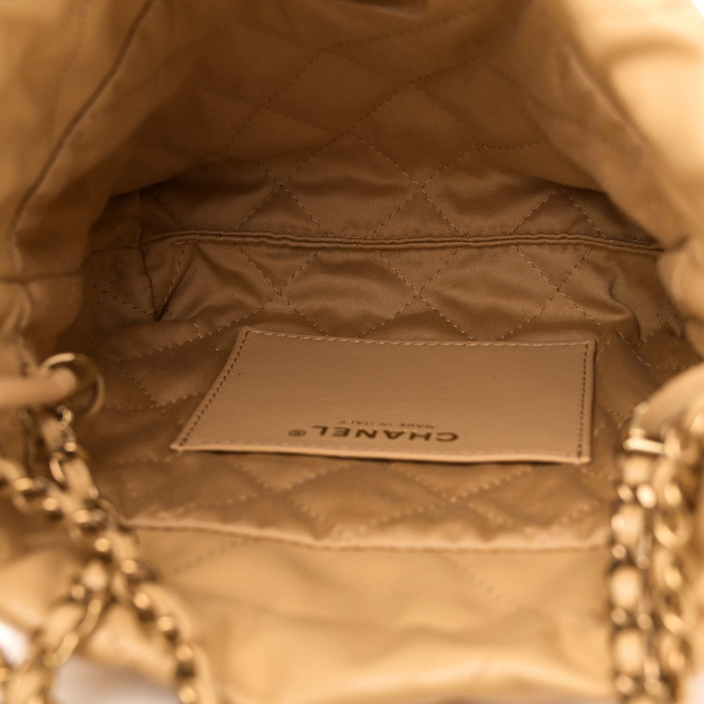 Shiny Calfskin Quilted Mini Chanel 22 Yellow