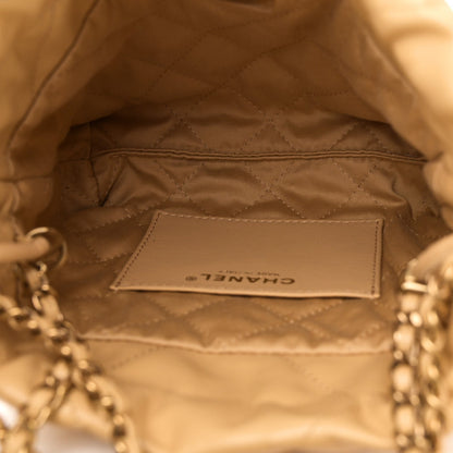 Shiny Calfskin Quilted Mini Chanel 22 Yellow