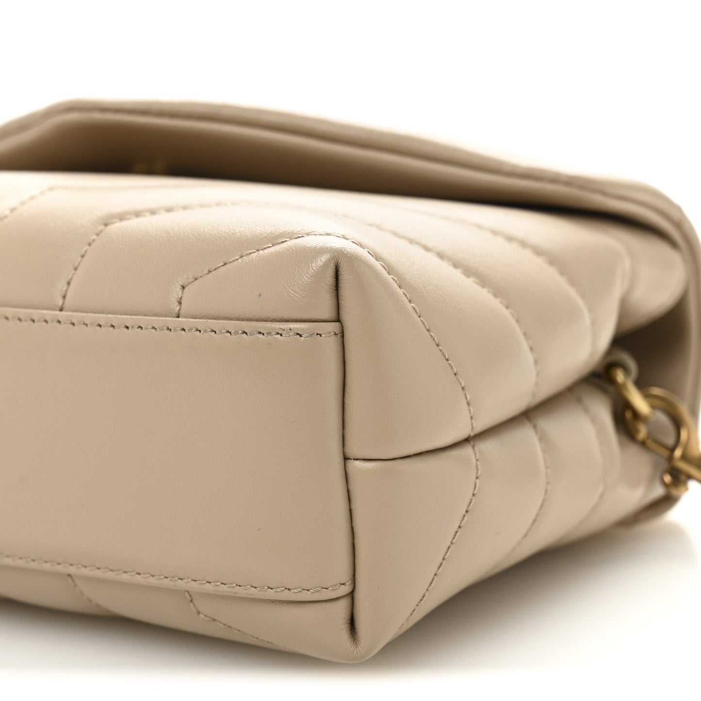 Calfskin Y Quilted Monogram Toy Loulou Crossbody Bag Dark Beige