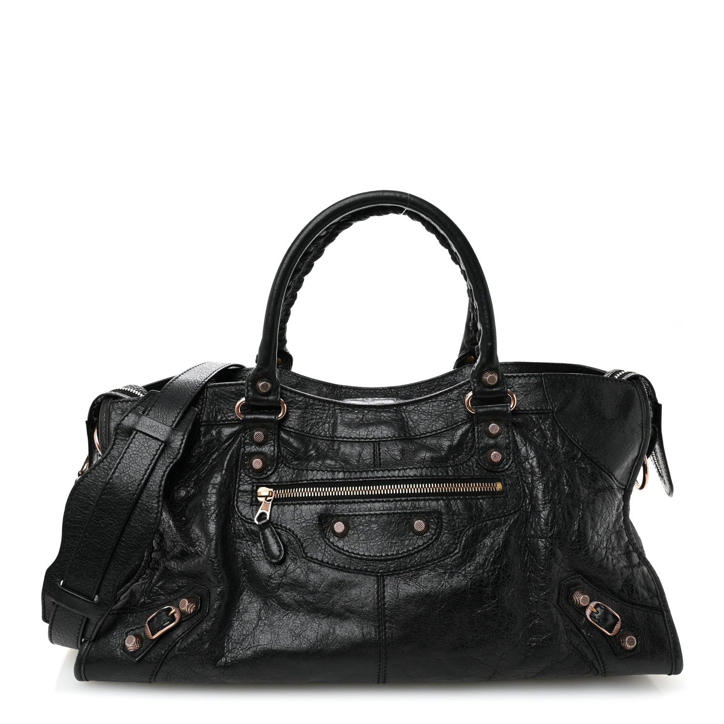 Agneau Giant 21 Rose Gold  Hardware Part Time Black