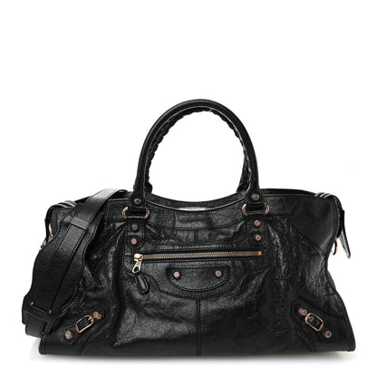Agneau Giant 21 Rose Gold  Hardware Part Time Black