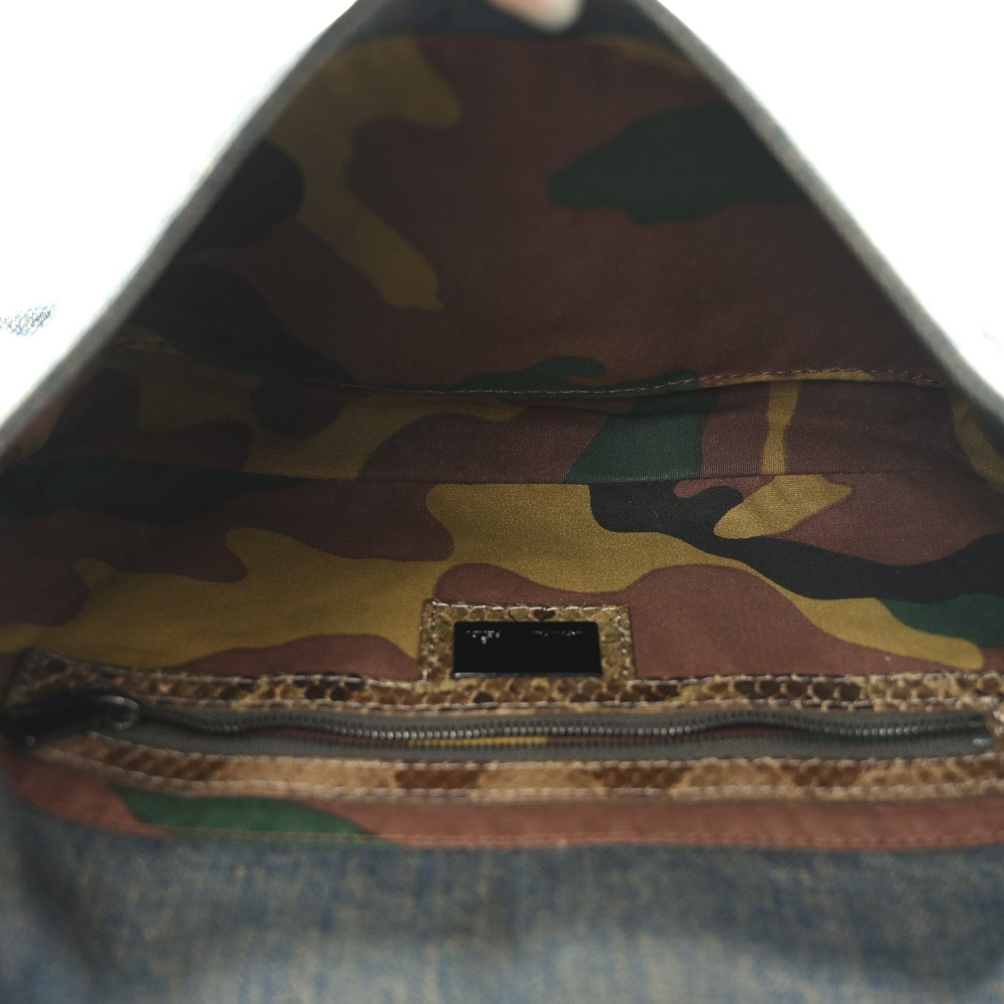 Denim Snakeskin Baguette Blue