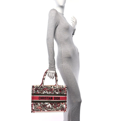Canvas Embroidered Medium Butterfly Print Book Tote Multicolor