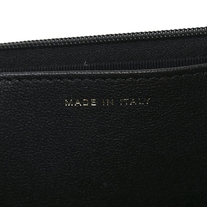 Lambskin Quilted Crystal Handle Wallet On Chain WOC Black