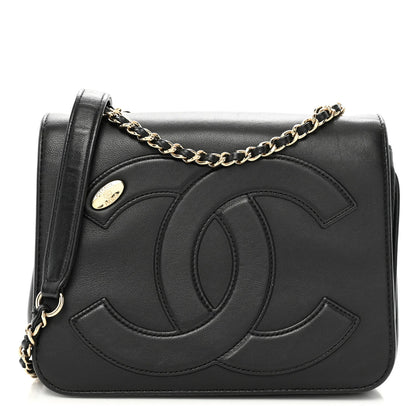 Lambskin CC Mania Flap Bag Black