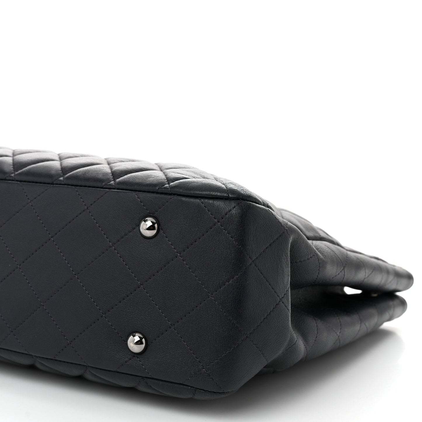 Calfskin Quilted Timeless Tote Dark Navy