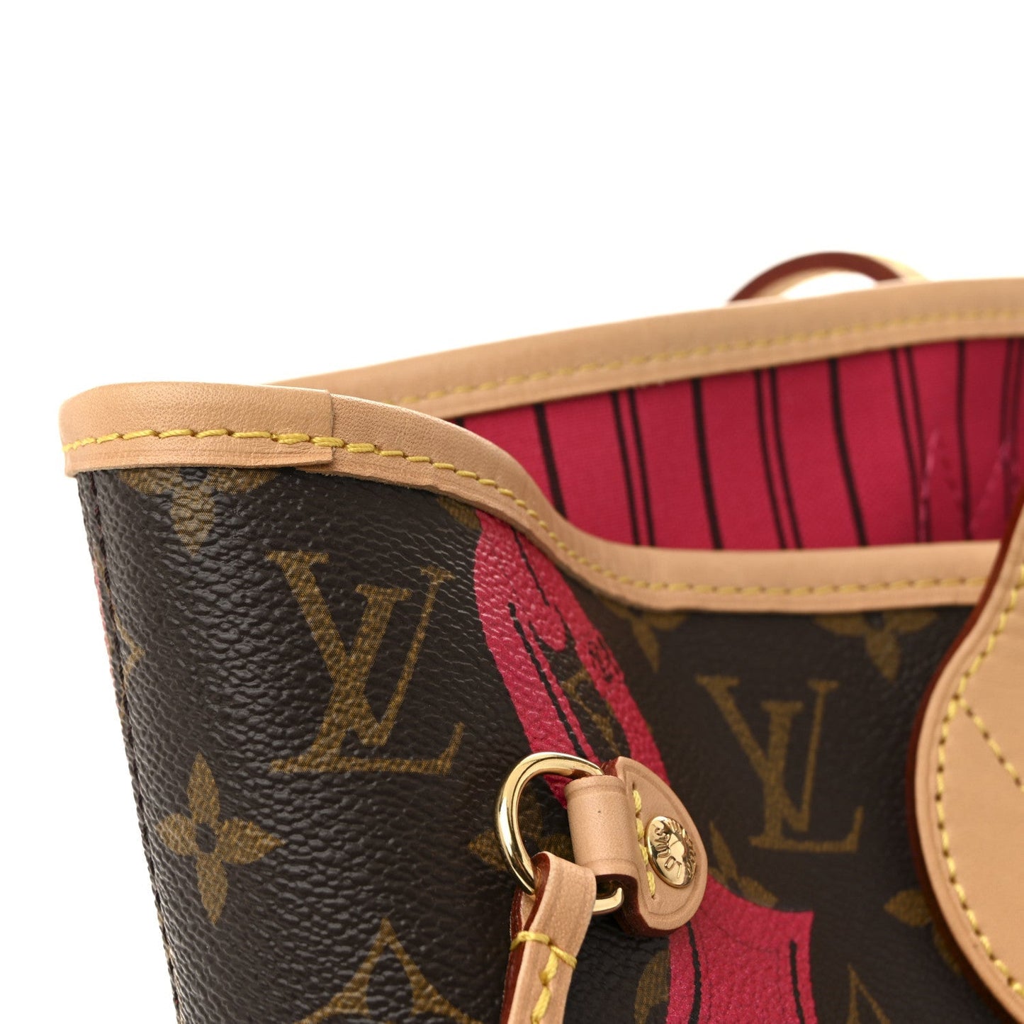 Monogram Bay Neverfull MM Rose Ballerine Poppy